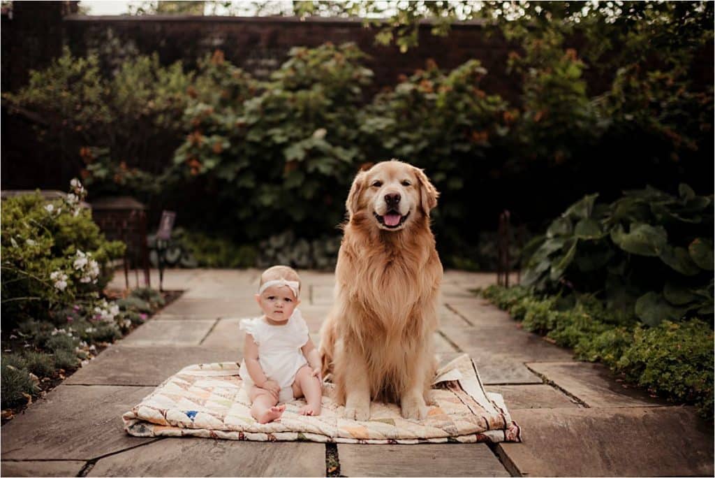 Baby Girl with Dog