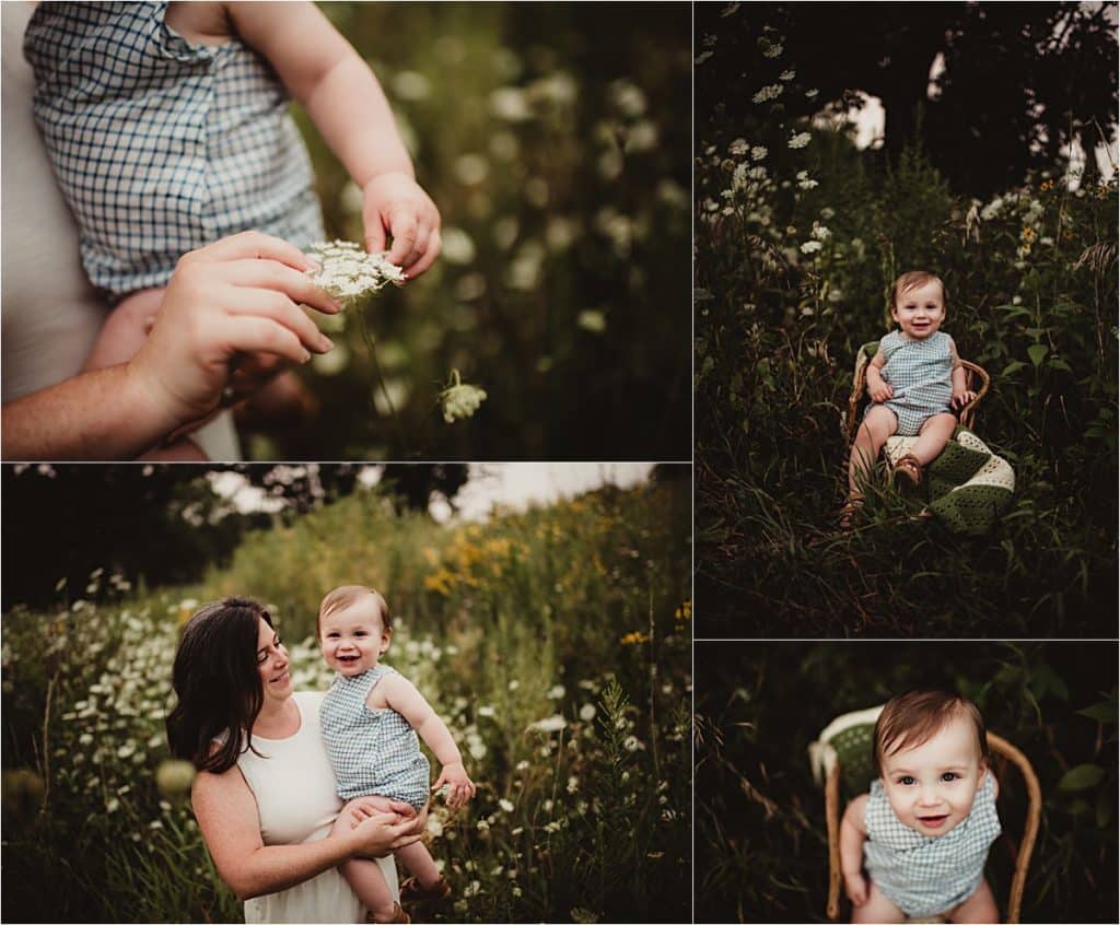 Family Summer Wildflower Session Mama with Son 