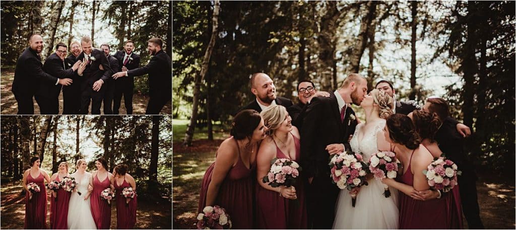 Cranberry and Mauve Wedding Party 