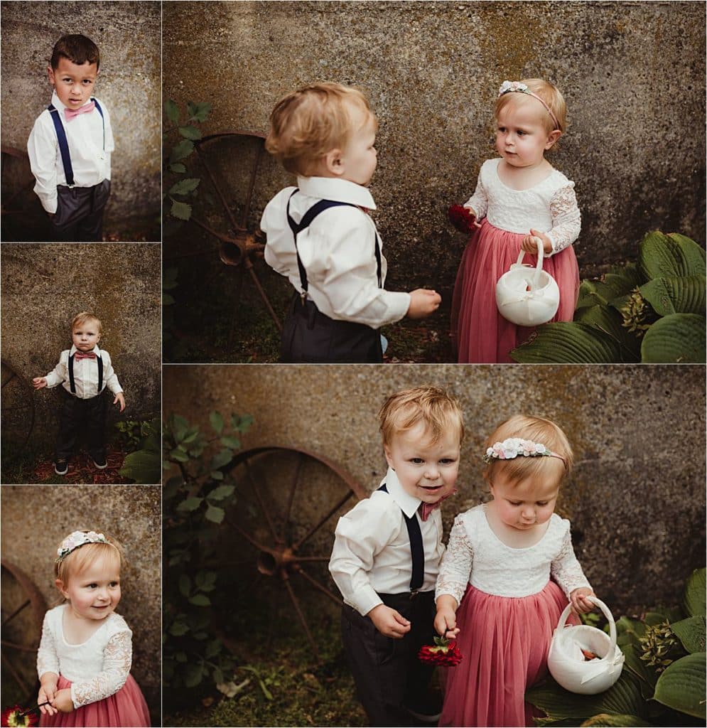 Cranberry and Mauve Wedding Ring Bearers Flower Girl