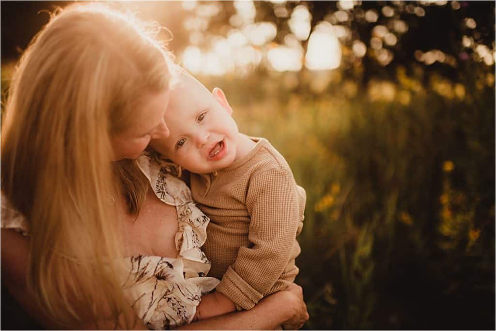 Late August Family Session Mama and Son