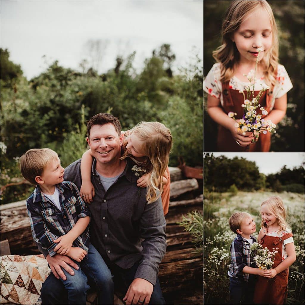 Summer Family Wildflower Session Collage Family
