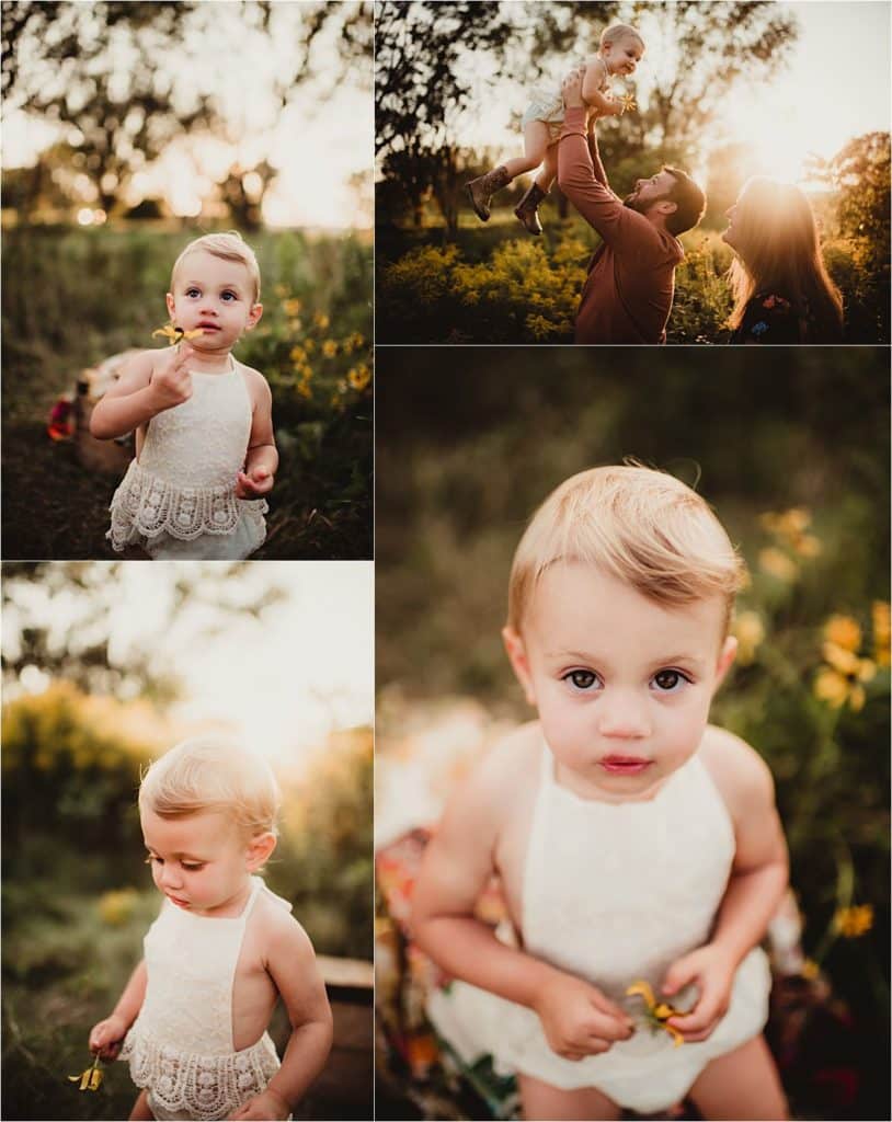 Summer Golden Hour Family Session Collage Baby Girl 