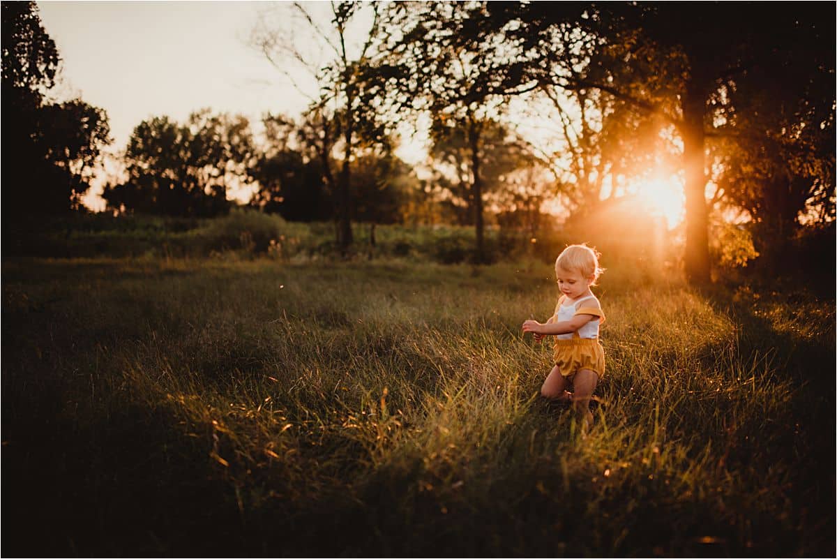 Baby Girl in Field Sunset