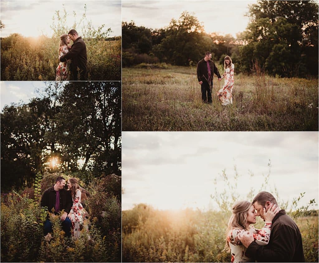 September Engagement Session Couple at Sunset