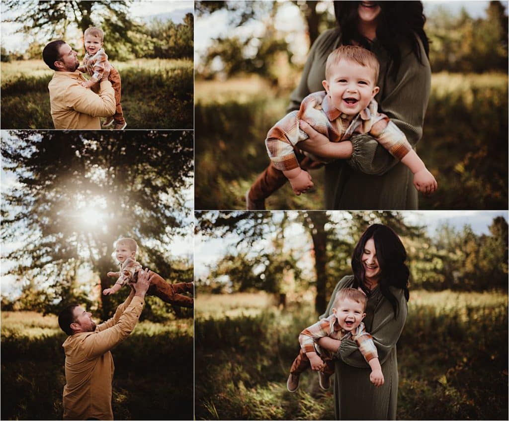 Sunset Family Session Parents with Son