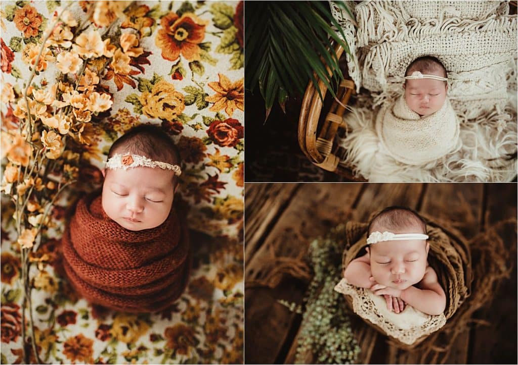 Neutral Color Palette Collage Newborn Girl