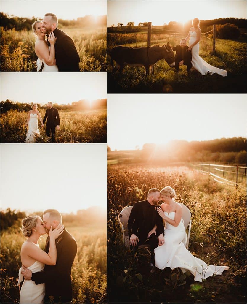 Collage Bride Groom Sunset