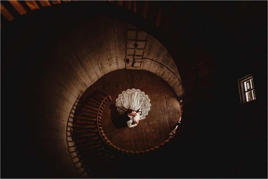 Bride Groom Stairwell