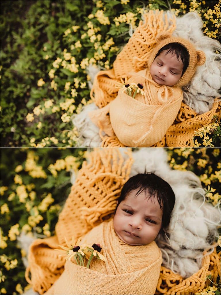 Newborn Girl in Yellow