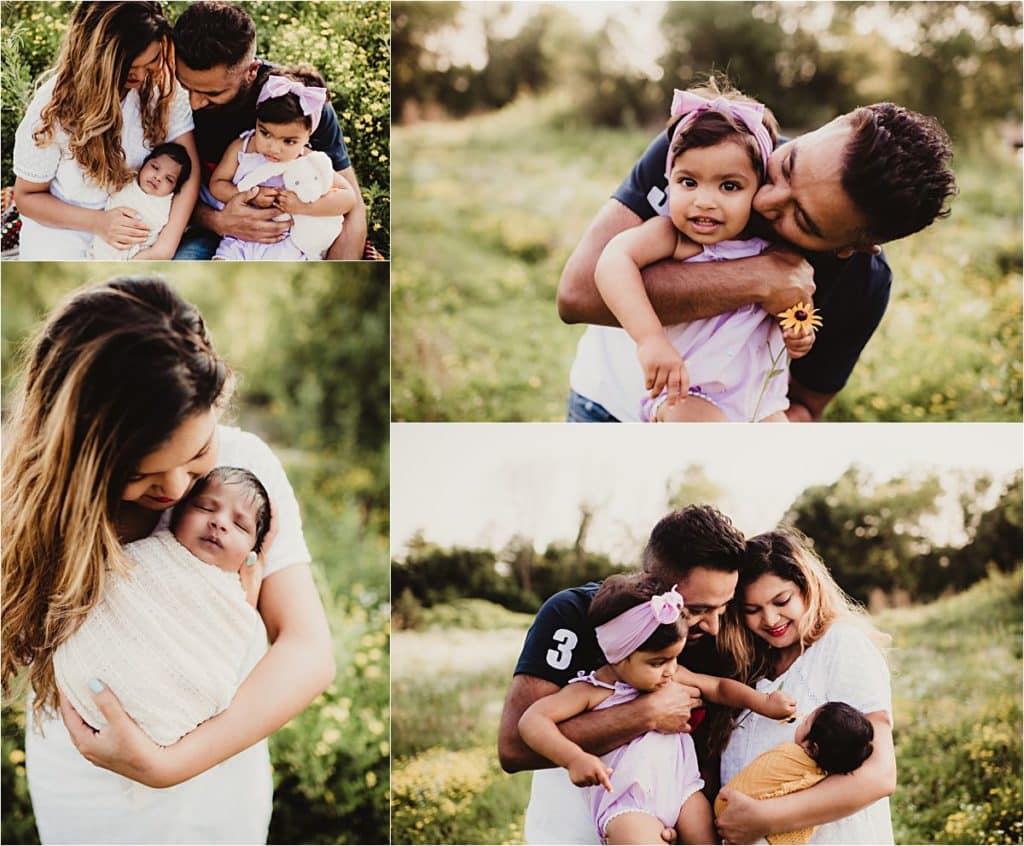 Outdoor Newborn and Family Session Collage