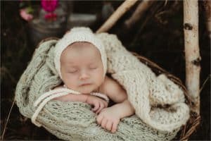 Newborn Boy in Knit Hat