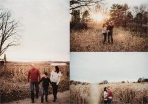 Late November Family Session Collage Family Sunset 