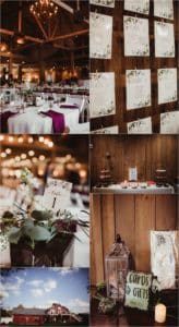 Navy and Cranberry Fall Wedding Reception Details 