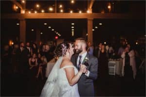 Navy and Cranberry Fall Wedding First Dance