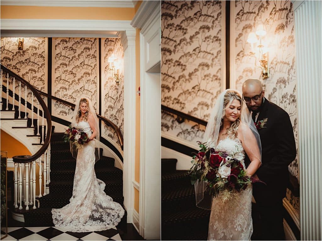 Bride Groom in Stairway