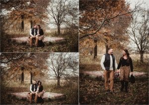 Fall Neutrals Engagement Session Couple Holding Hands