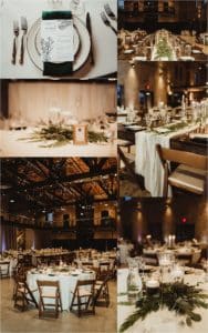 Romantic Winter Wedding Reception Table Details