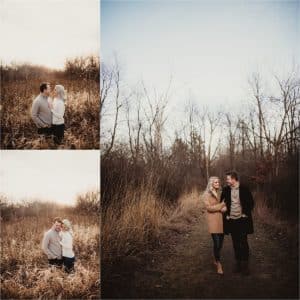 Sunset Winter Engagement Session Couple Snuggling 