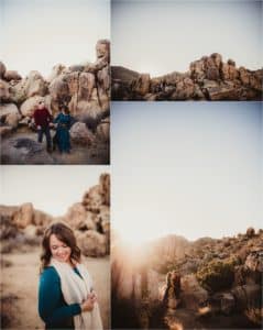 Sunset Couple Portrait Session Collage Couple in Desert