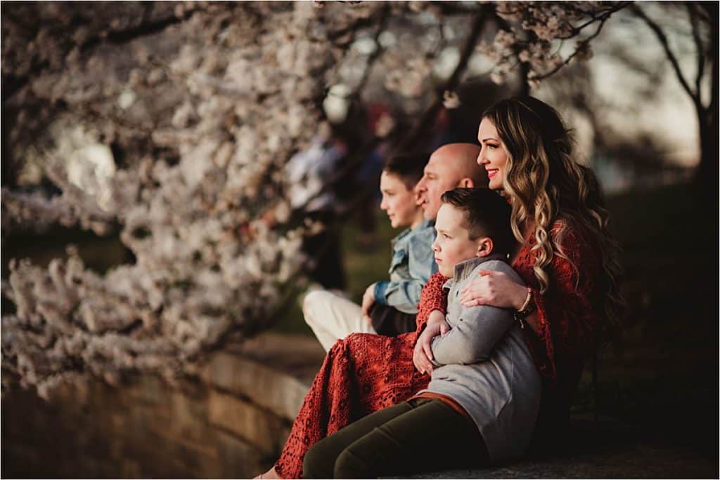 Family in Cherry Blossoms