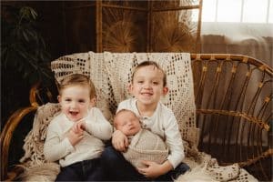 Newborn with Brothers 