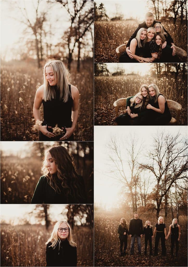 Moody Sunset Family Session Collage Family at Sunset