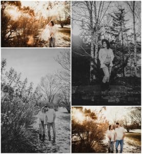 Sunset Winter Maternity Session Collage Couple 
