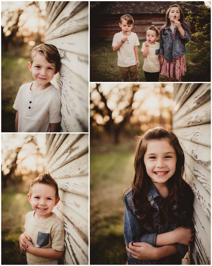 Texas Spring Family Session Collage Siblings 