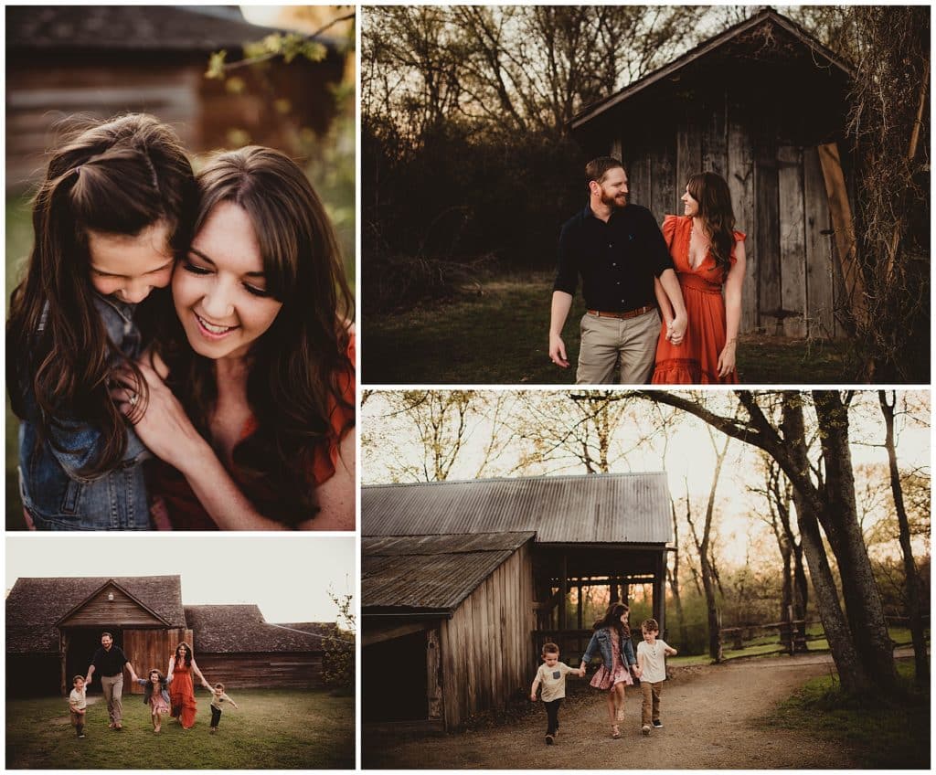 Texas Spring Family Session Collage Family Snuggling 