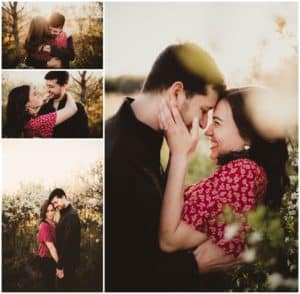 Outdoor Spring Portrait Session Couple Snuggling 