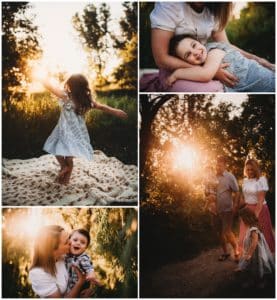 June Sunset Family Session Collage 