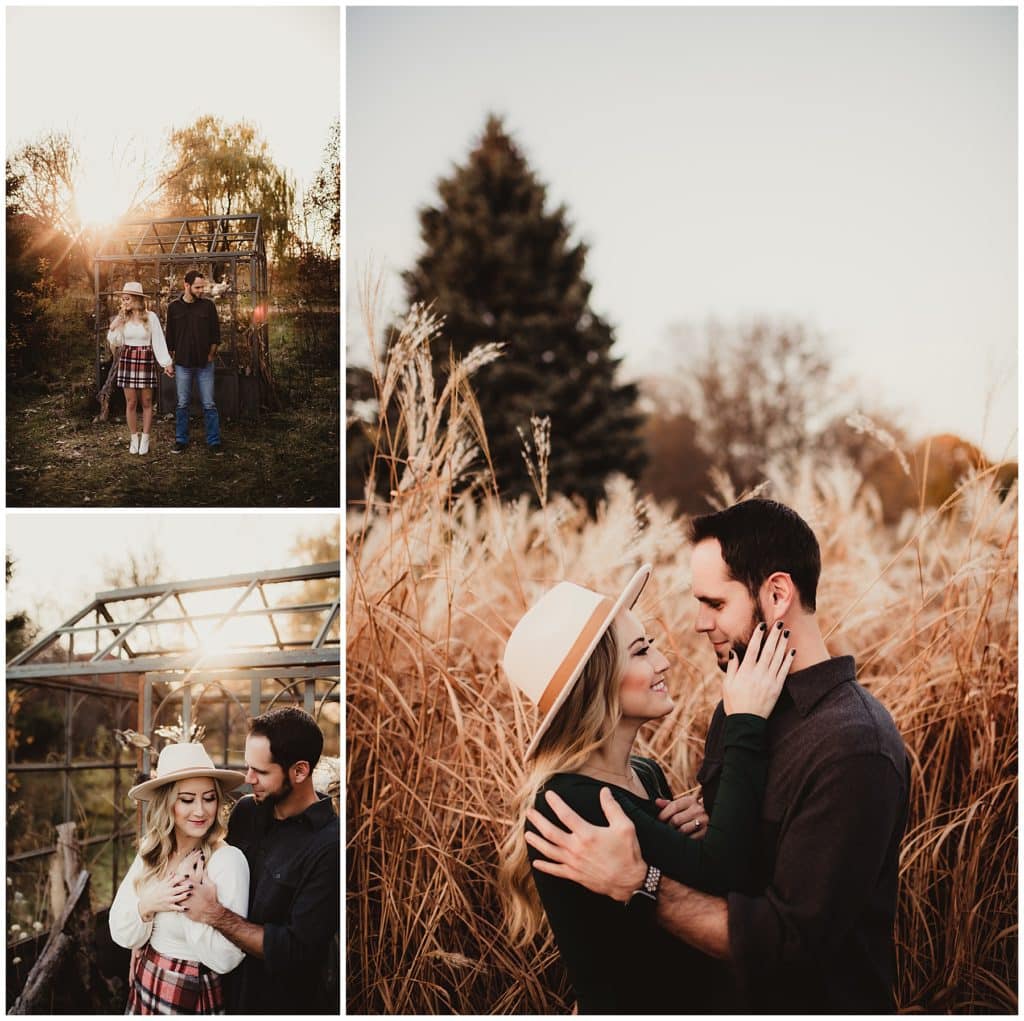 Engagement and Family Session Couple in Field