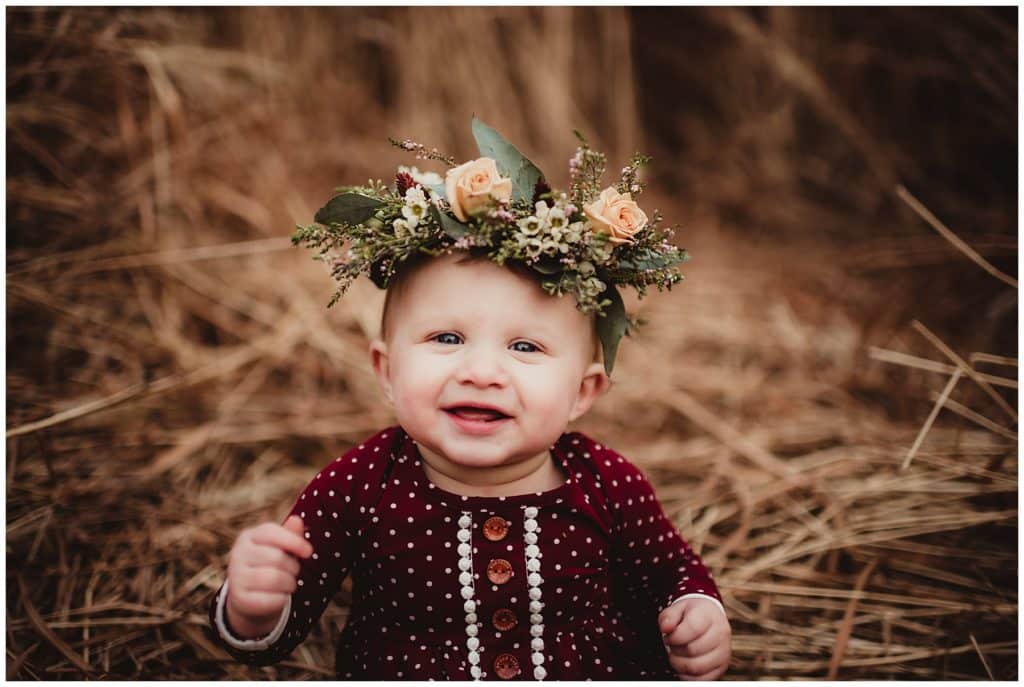 Close Up Baby in Floral Crown