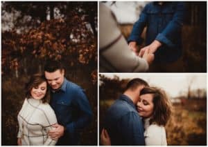 Late Fall Portrait Session Collage Couple Snuggling 