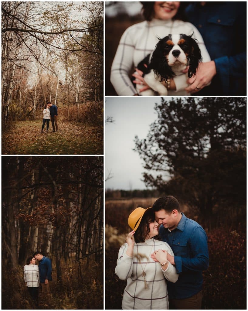 Late Fall Portrait Session Collage Couple in Field