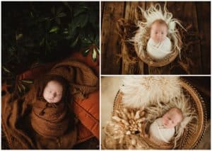 In-Studio Winter Newborn Session Collage Newborn Boy