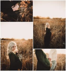 Collage Winter Sunset Maternity Session