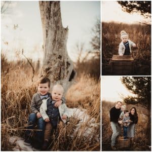 Outdoor Winter Family Session Collage