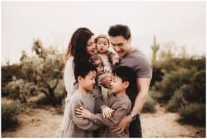 Desert Mountain Family Session Family Hugging 