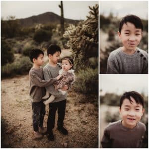 Desert Mountain Family Session Collage Kids 