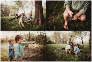 Rural Family Session Boys Playing 