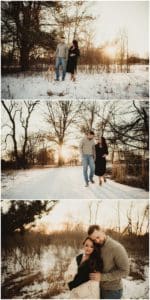 Snowy Winter Maternity Session Collage