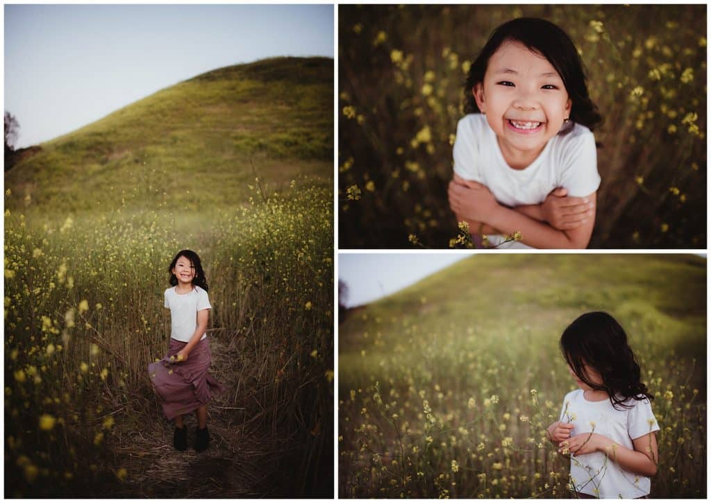 Spring Wildflowers Family Session Collage Girl in Flowers