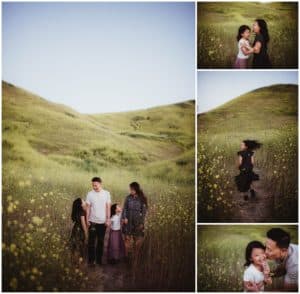 Spring Wildflowers Family Session Family in Hills