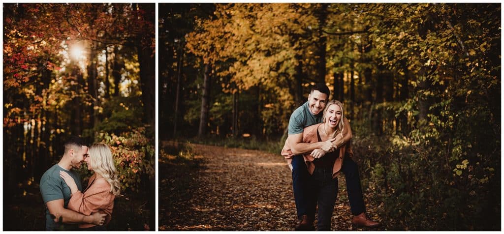 Fall Colors Engagement Session at Sunset