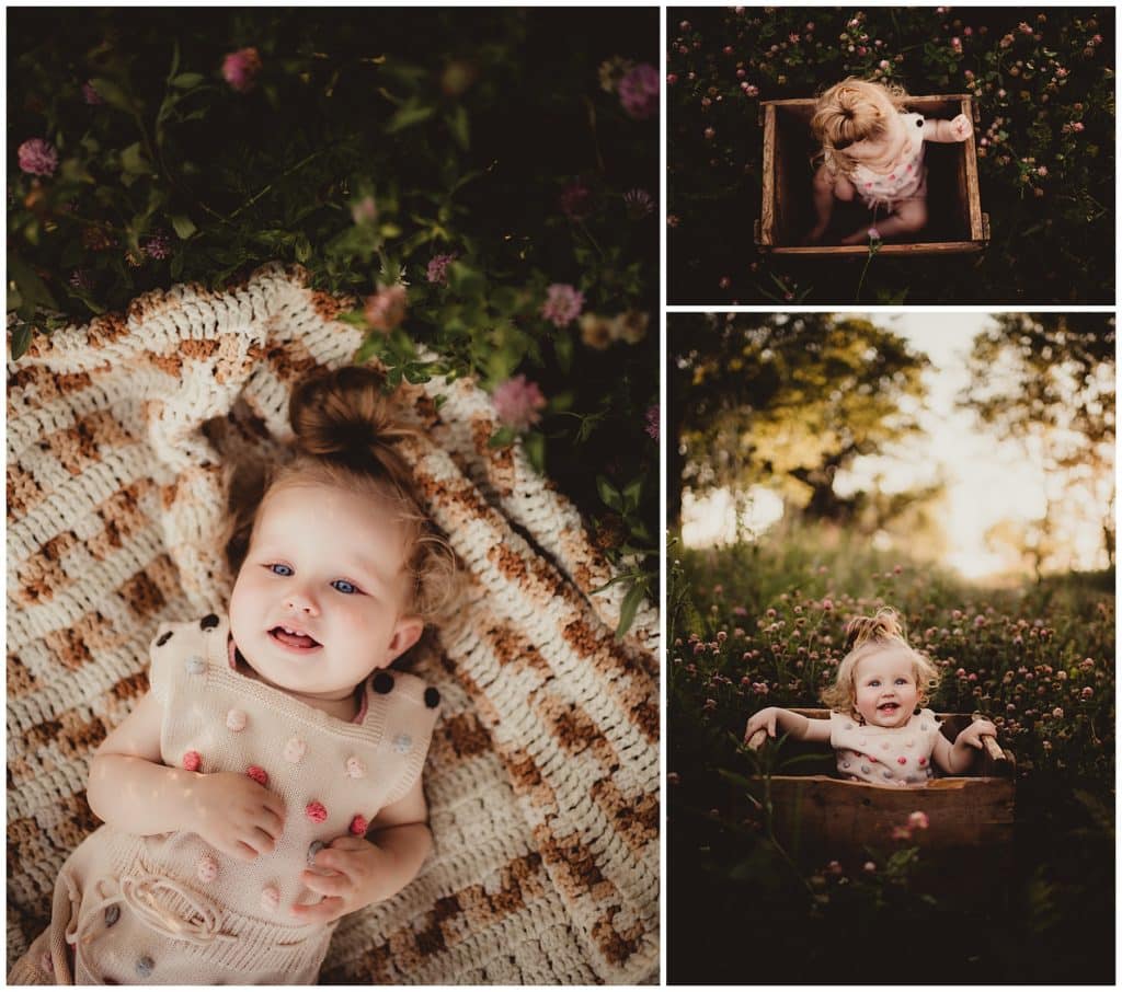 Summer Milestone Session Collage Baby Girl 