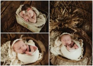 Collage Newborn Girl in White