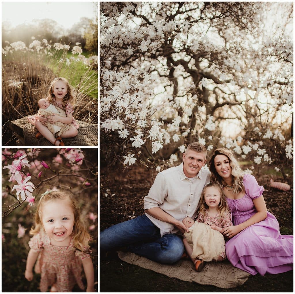 Spring Newborn Family Session Collage 