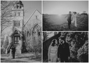 Intimate Spring Microwedding Black White Images Couple